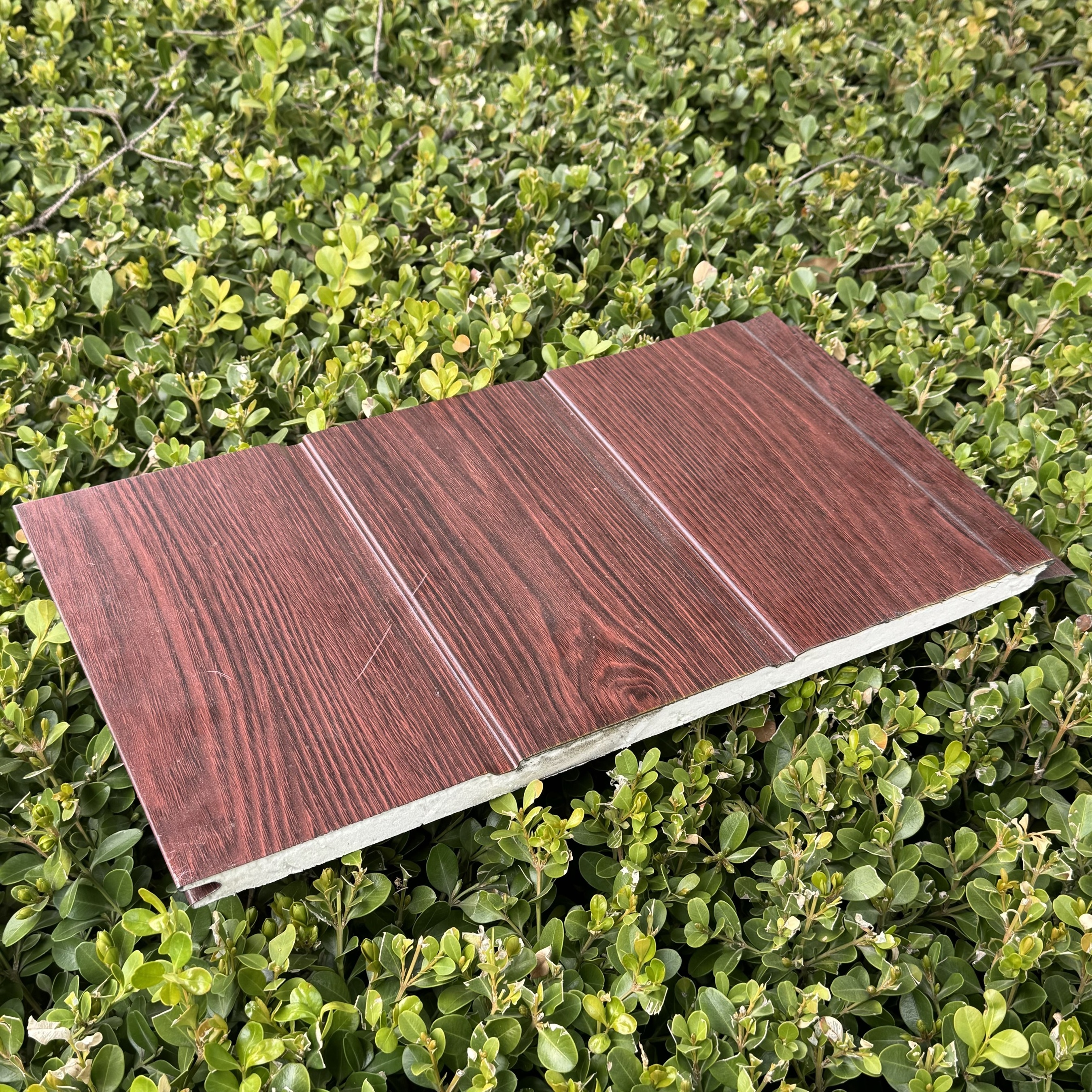 Exterior wall cladding outdoor wall tiles Insulated outdoor metal cladding Wood grain PU panels Metal cladding type