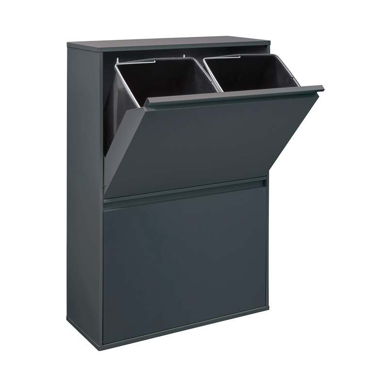 freestanding sliding trash bin cabinet kitchen garbage pull out 4 drawer steel trash bin cabinet