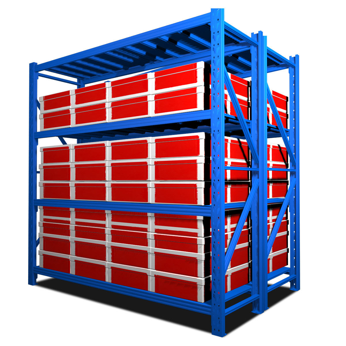 5 Tiers Boltless Storage Racking Garage Shelving Shelves Unit Stacking Racks For Warehouse