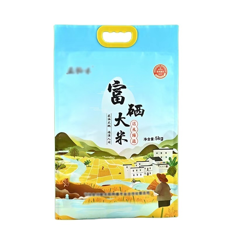 Factory Custom Four Side Seal Rice Tote Bag Large Capacity Rice Bag