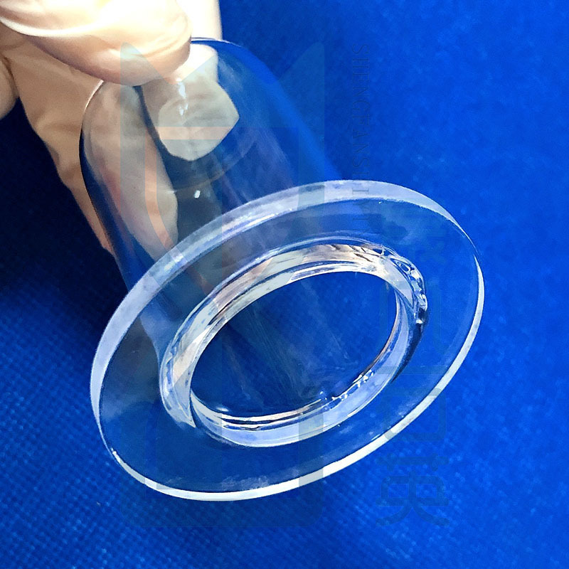 Manufacturer Custom High Purity  Heat Resistance Fused Silica Quartz Glass Tube PIpe With Flange