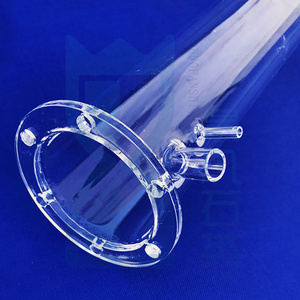 Manufacturer Custom High Purity  Heat Resistance Fused Silica Quartz Glass Tube PIpe With Flange