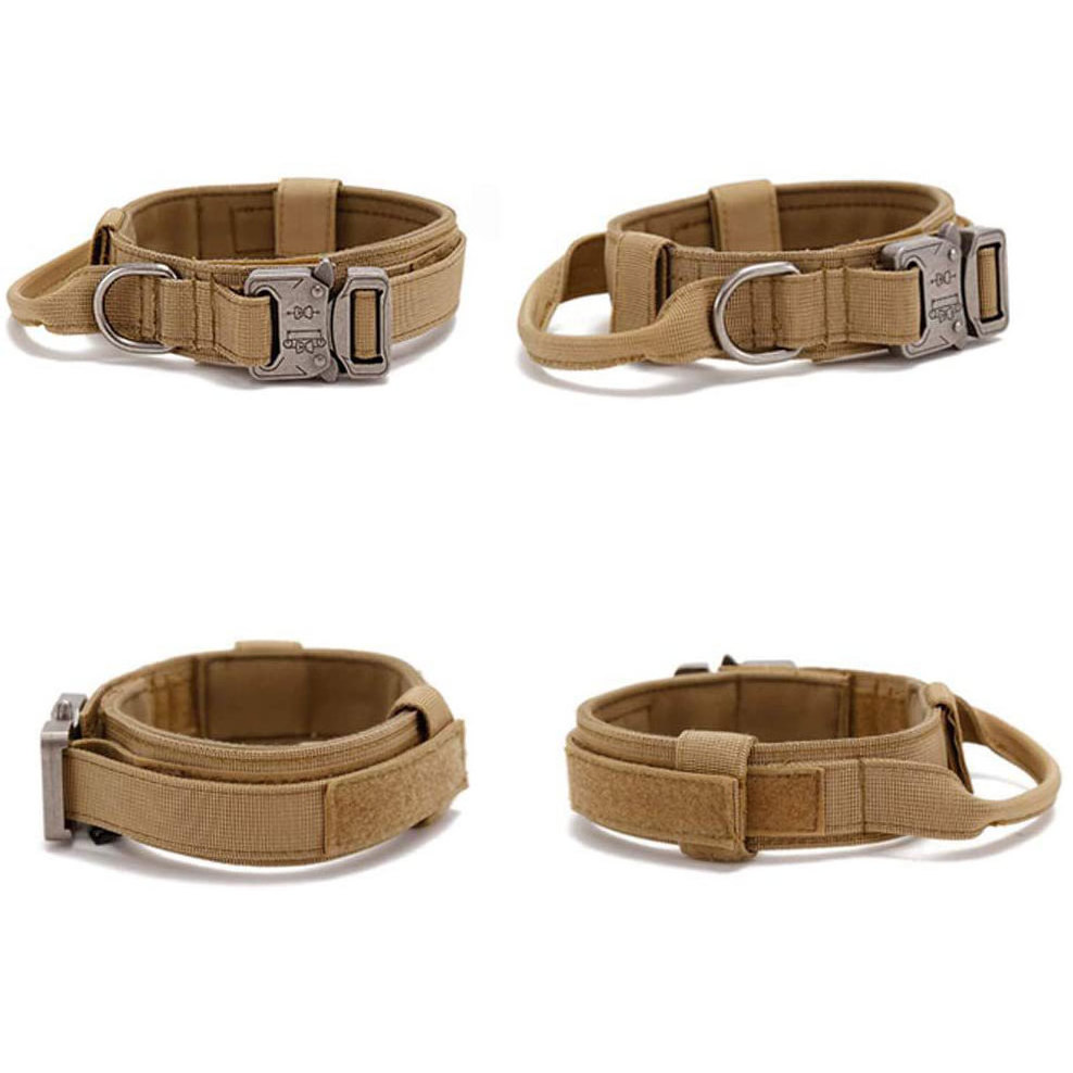 Outdoor Heavy Duty Adjustable Tactical Wide Dog Collar With Metal Buckle For Medium and Large Dog