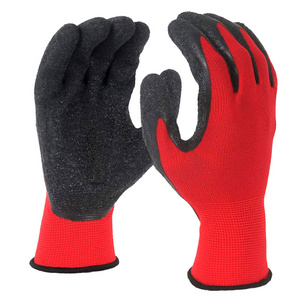 Industrial Heavy Duty Construction Rubber Grip Garden Crinkle latex Coated Safety Gloves For Working