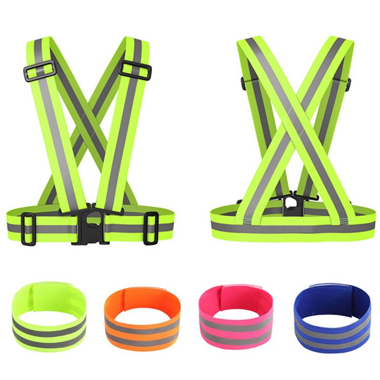 SONICE Reflective Fluorescent Night Work Running Elastic Straps Belts Elastic Cycling Safety Reflective Belt