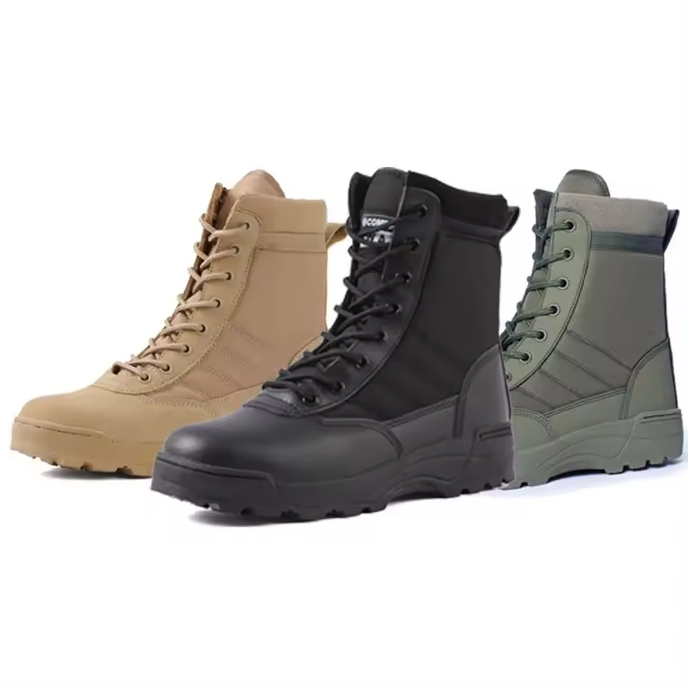 Sonice Wholesale  Waterproof Men's Black Leather Motorcycle Slip-Resistant Tactical Work Boots