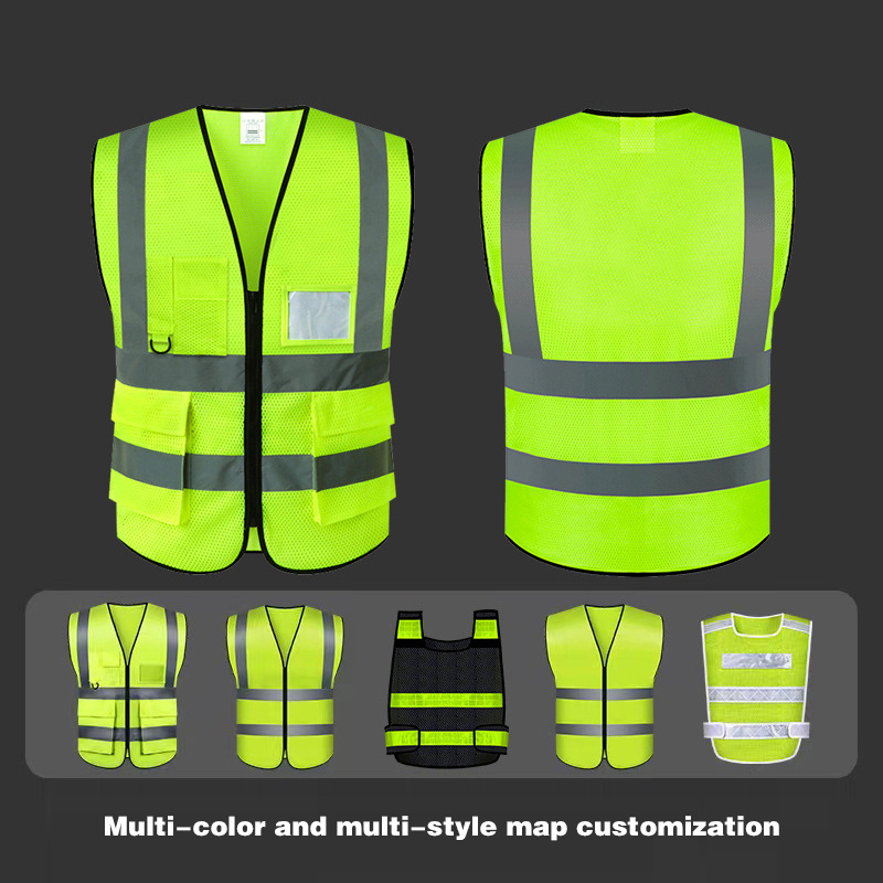 Security Jacket Construction Warning High Visibility Work Reflective Clothing signal Safety Equipment Reflective Vest