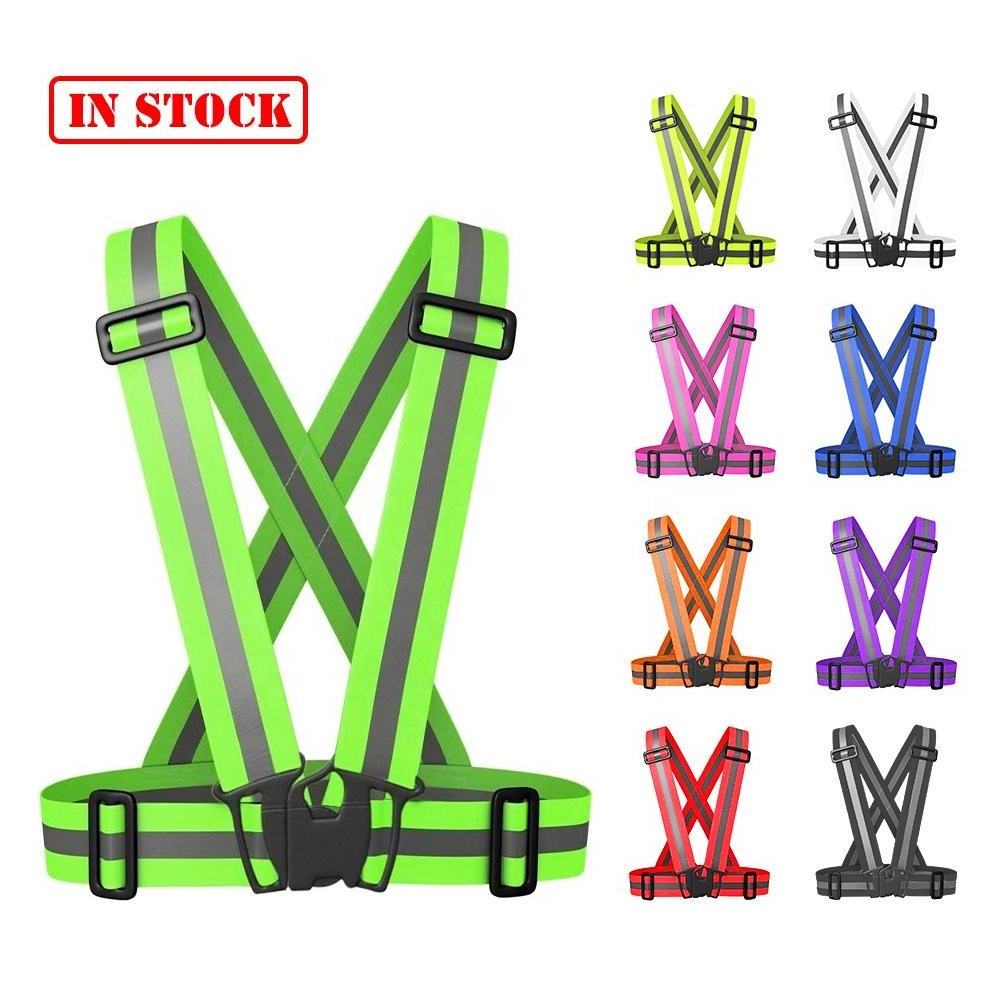 SONICE Reflective Fluorescent Night Work Running Elastic Straps Belts Elastic Cycling Safety Reflective Belt