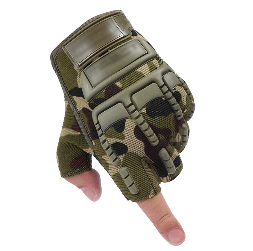 Factory Price Wholesale Anti Impact Leather Hunting Fingerless Cycling Sport Shooting Tactical gloves