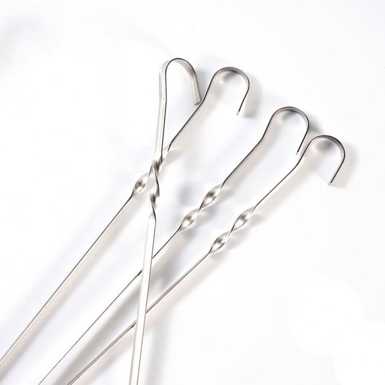 Bbq Grilling Tools Stainless Steel with hook Kebab Skewers