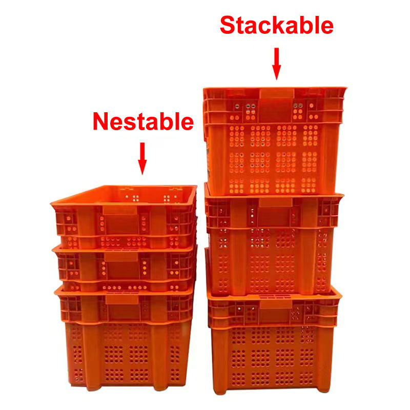 Best Selling Plastic Colorful Fruit Baskets Eco-Friendly Fruit Storage Crates