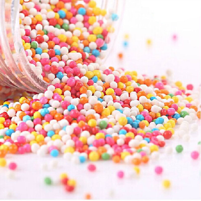 Cocosir Sugar Beads Pink Orange Pearlescent Glittered Silver Edible Bakery Cake Decorations Sugar Sprinkles