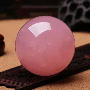 Customized  Natural Healing Stones Ball Dark Rose Quartz Sphere Reiki Spiritual Feng ShuiStone Crafts  For Meditation