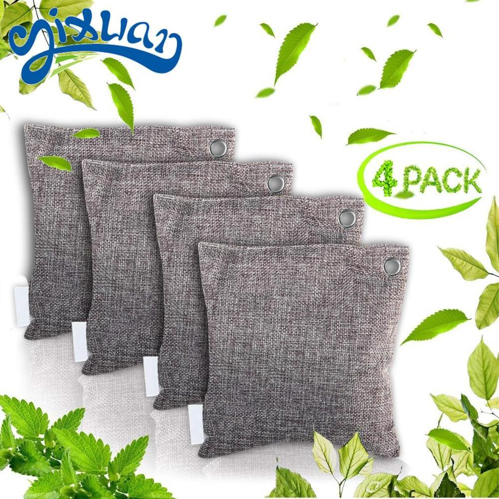 2024 Amazon natural bamboo charcoal bag 200g air purifying reusable for home