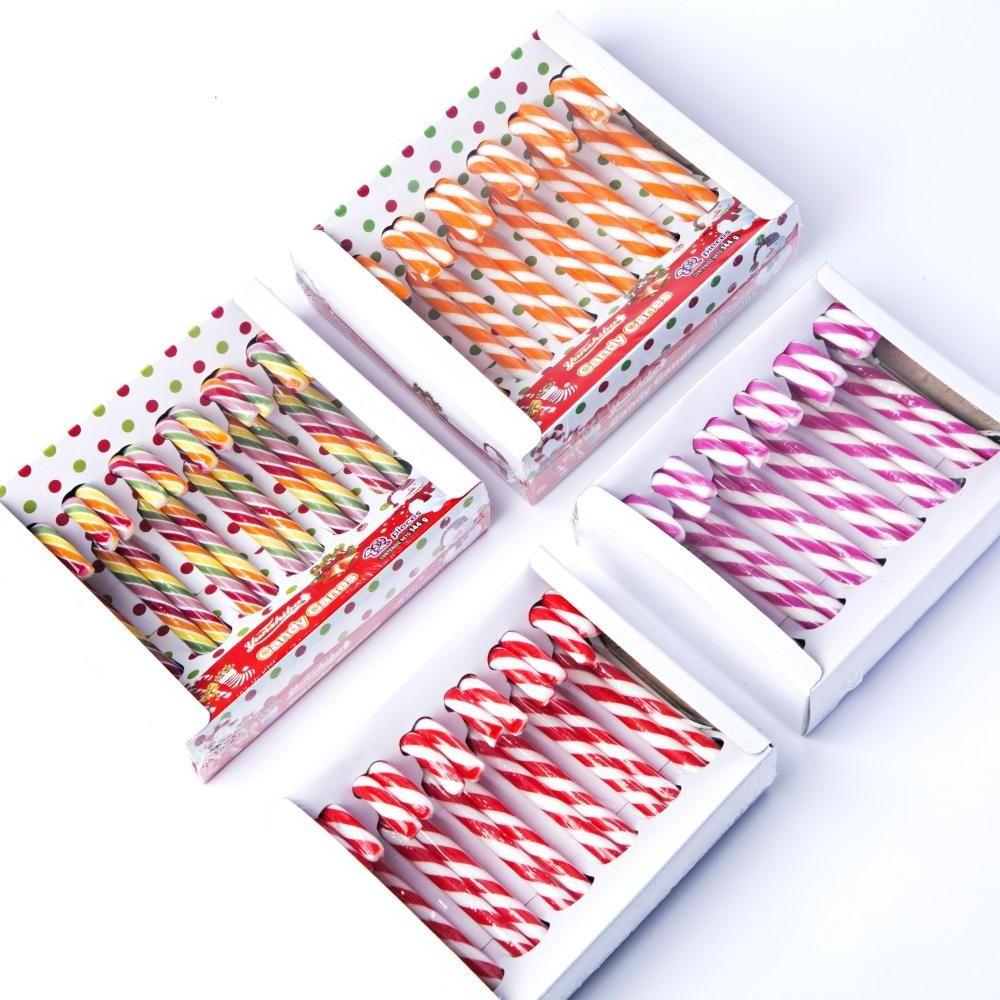 Custom Christmas candy cane hard candy box Halal lollipop China candy wholesale factory