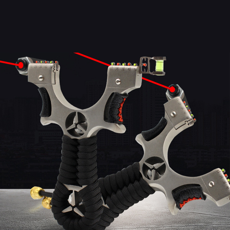 Stainless Steel Slingshot Catapult Hunting And Shooting Slingshot With Powerful Sling Shot Rubber