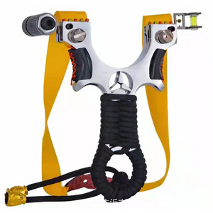 Stainless Steel Slingshot Catapult Hunting And Shooting Slingshot With Powerful Sling Shot Rubber