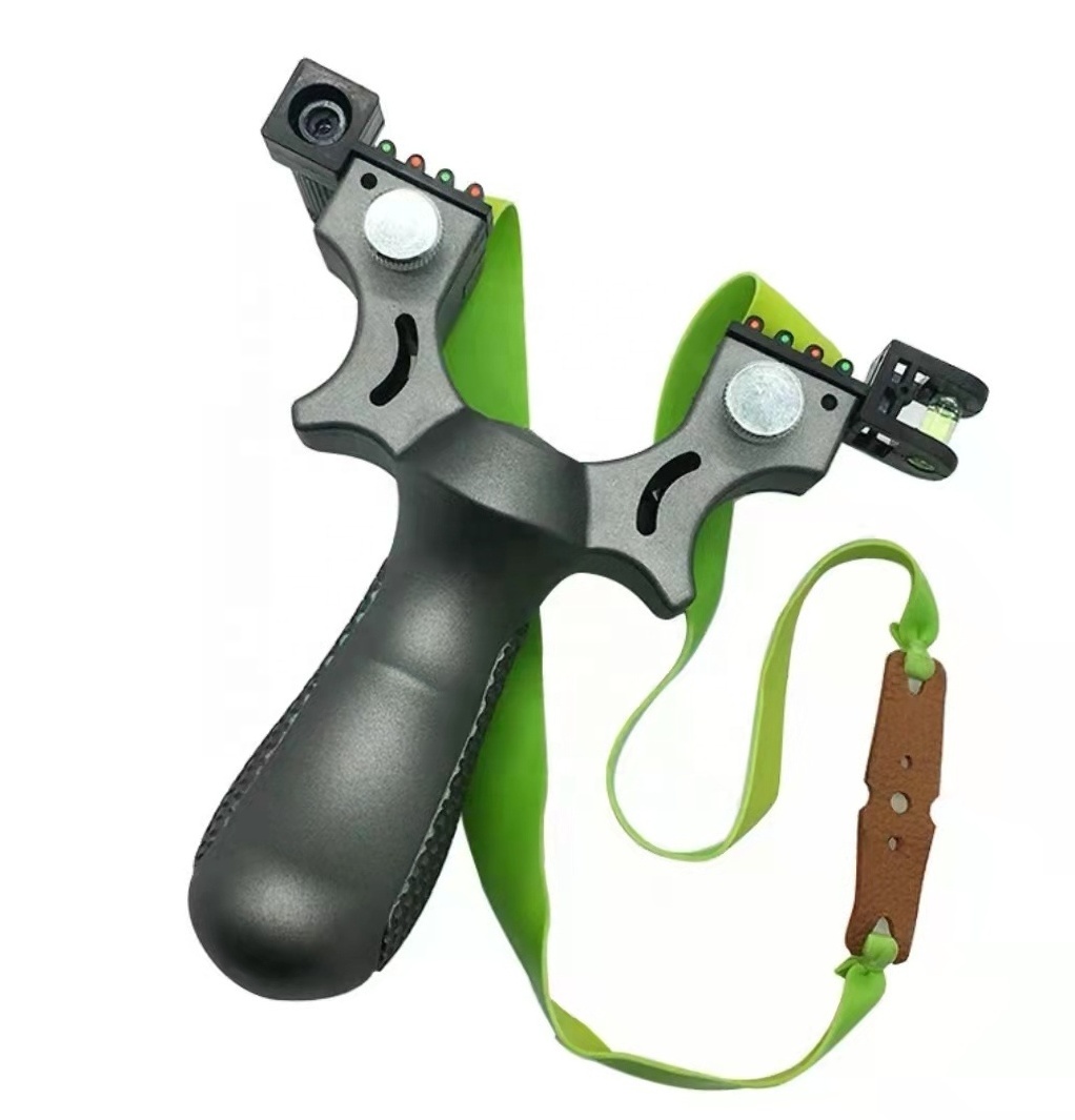 98K Infrared Laser Slingshot with Flat Rubber Band & Marbles High Precision Aiming Slingshot Shooting for Outdoor Sports,Hunting