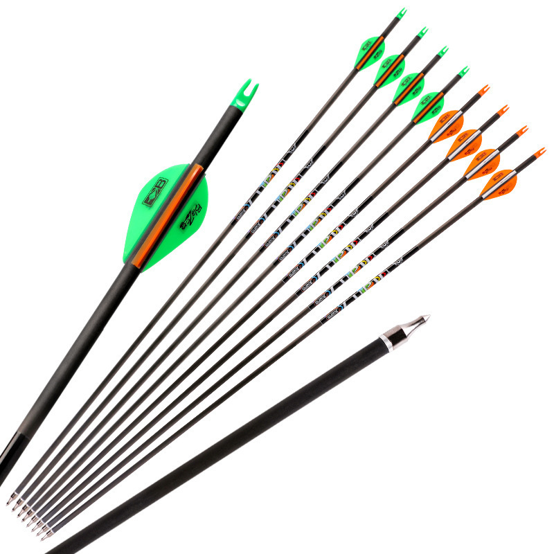 Archery Replaceable Tips 31.6 Inch Target Arrow Recurve Compound Bow 7.8 Mm Mixed Hunting Carbon Arrow -