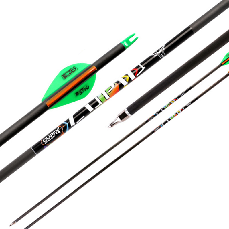 Archery Replaceable Tips 31.6 Inch Target Arrow Recurve Compound Bow 7.8 Mm Mixed Hunting Carbon Arrow -