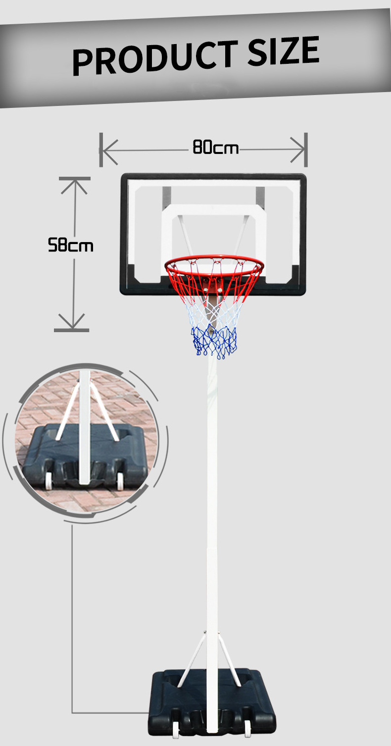 Cheap Professional Adjustable Outdoor Portable Moveable Basketball Hoop Stand In Ground Basketball Ring Backboard For Kids