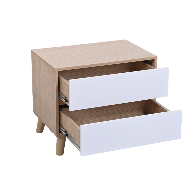 Wooden Nightstands Home Furniture Wood Bedside Night Table with Drawers Modern Movable Bedroom Solid Nightstand Durable