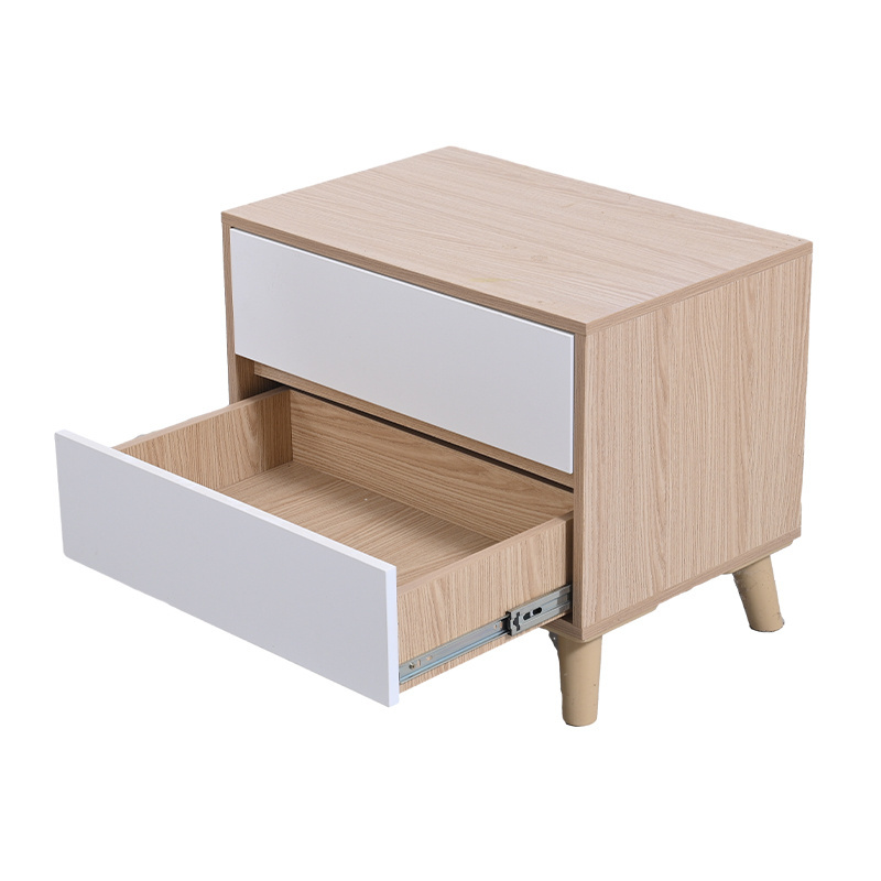 Wooden Nightstands Home Furniture Wood Bedside Night Table with Drawers Modern Movable Bedroom Solid Nightstand Durable