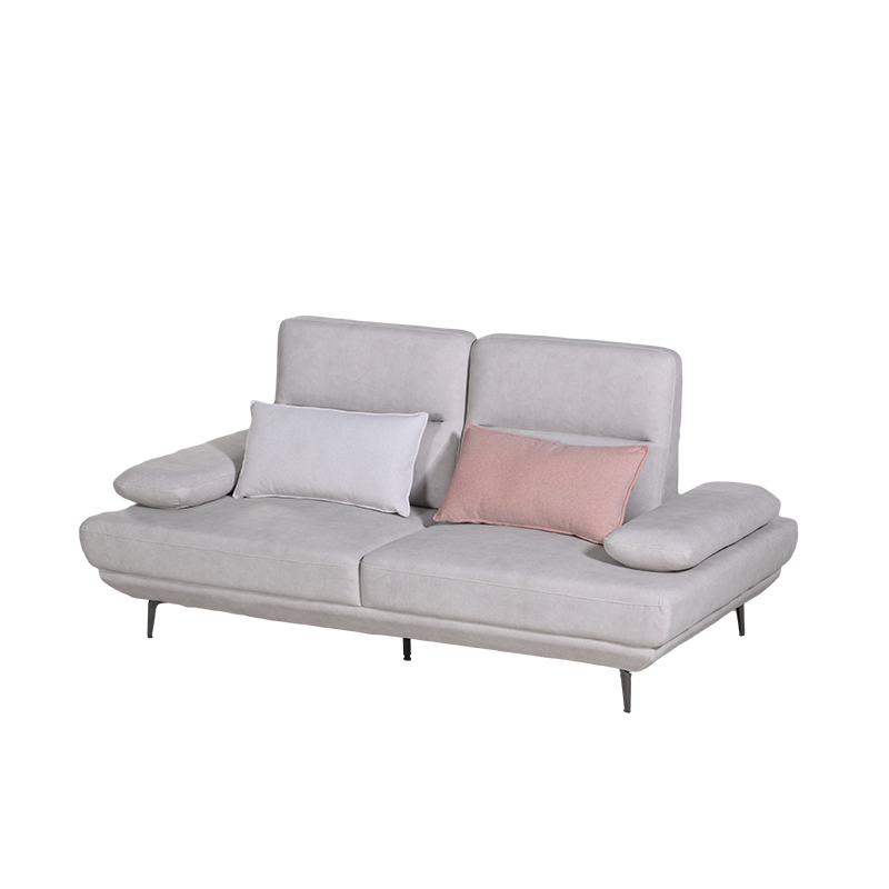 Microfiber Fabric Modular Sofa Convertible I Shaped Sofa Couch with Double Chaises 3 Seat Sofa for Living Room