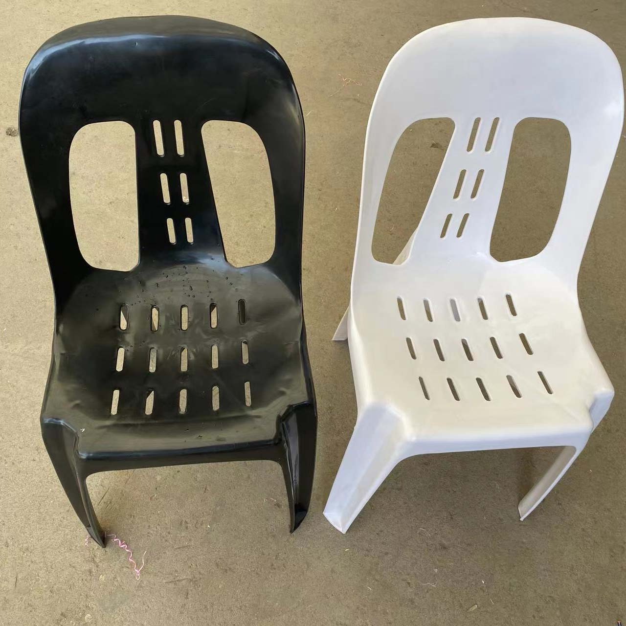 Outdoor Backyard Furniture Modern HDPE Plastic Black Resin Chair