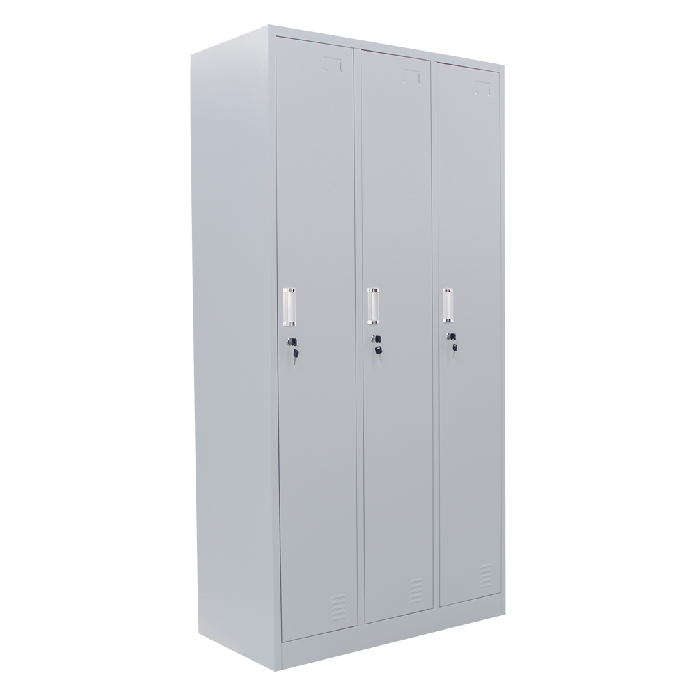 Furniture 3 Doors Cabinet Dressing Room Metal Storage Modern Wardrobe Steel Locker