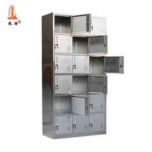 Rustproof Metal Unit Stainless Steel Storage Cabinet 18 Compartment Knock Down Outdoor Locker