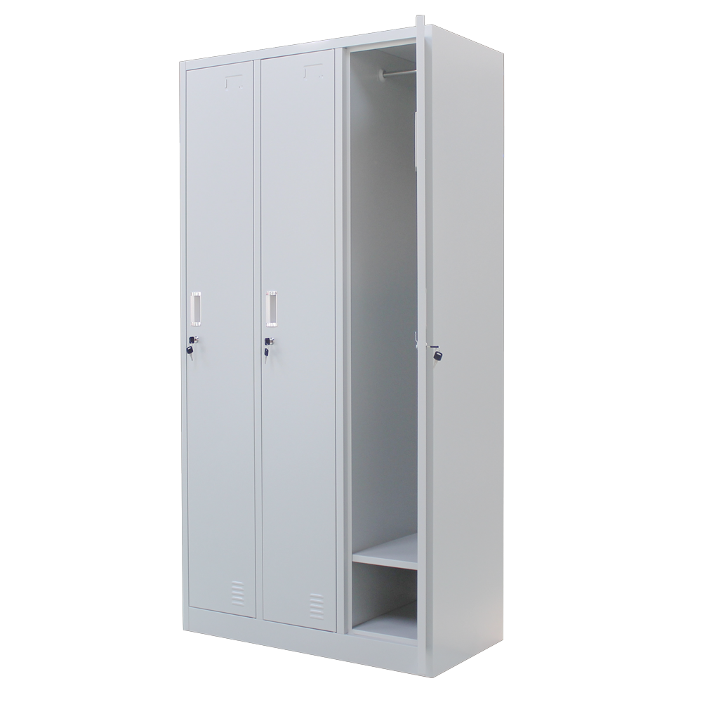 Furniture 3 Doors Cabinet Dressing Room Metal Storage Modern Wardrobe Steel Locker