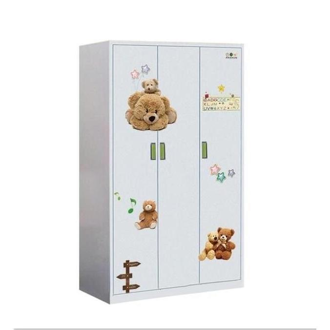 Factory Price Modern Colorful Home Furniture Bedroom Steel Closet Cupboard Sliding Door Metal Printed Wardrobe