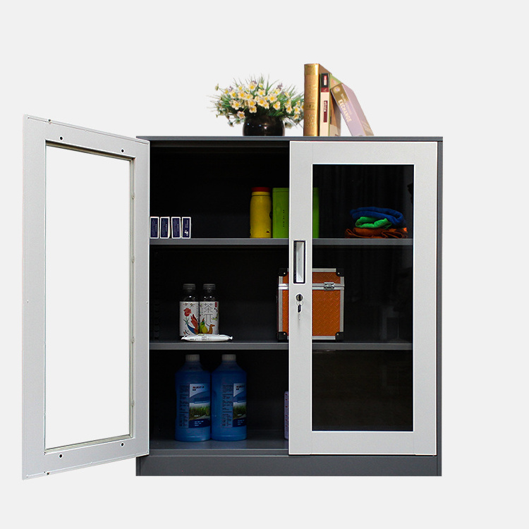 Luxury Modern Stainless Steel Cabinet Small Metal Glass Cupboard