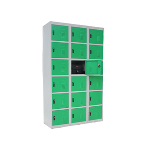 Supermarket Locker Intelligent Electronic Combination Lock Steel 18 Door Storage Cabinet with Digital code lock