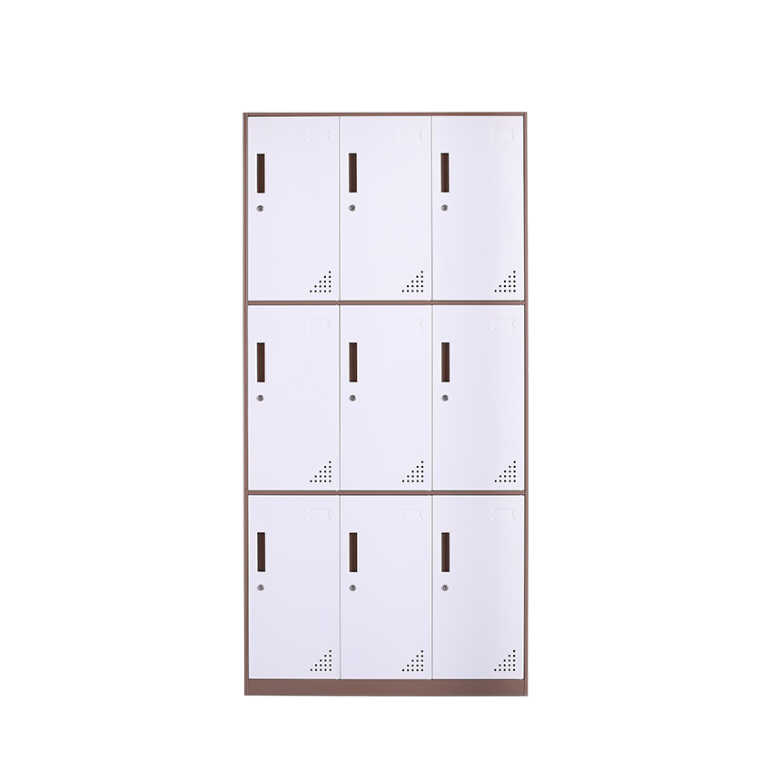 Steel Office Iron Sheet Employee Storage Cabinet Narrow Edge Thickened 9-door Storage Locker Wardrobe