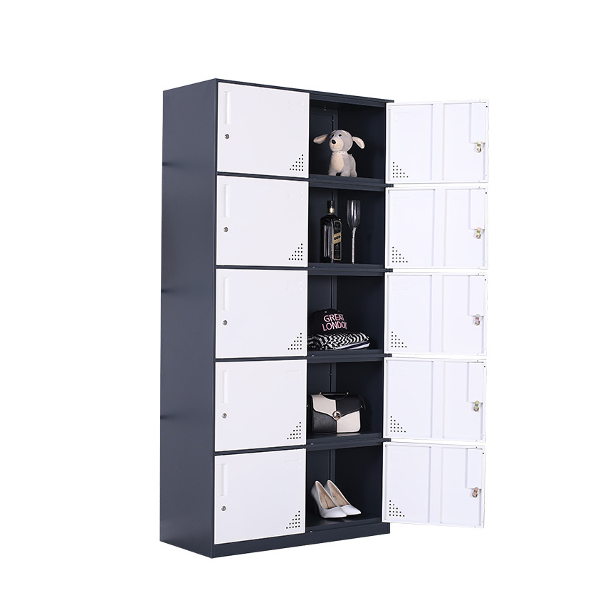 Office Steel File Cabinet Gym Wardrobe Locker 2 3 4 6 9 12 Doors Staff Clothes Storage Metal Thin Frame Closet Cabinet