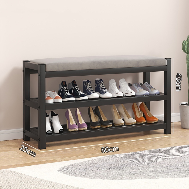 5 Tier Shoe Rack Bench With Seat Entryway Shoe Organizer in Industrial Design for High Heels Entryways Hallways Closets