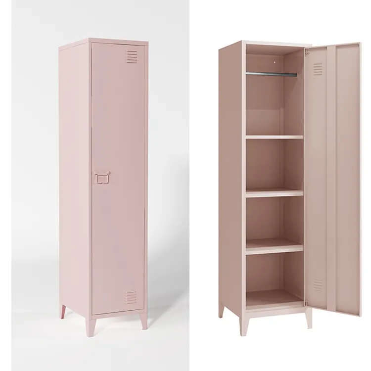 Metal Single Door Locker Steel Household Storage Cabinet for  Living Room Bedroom Book with feet