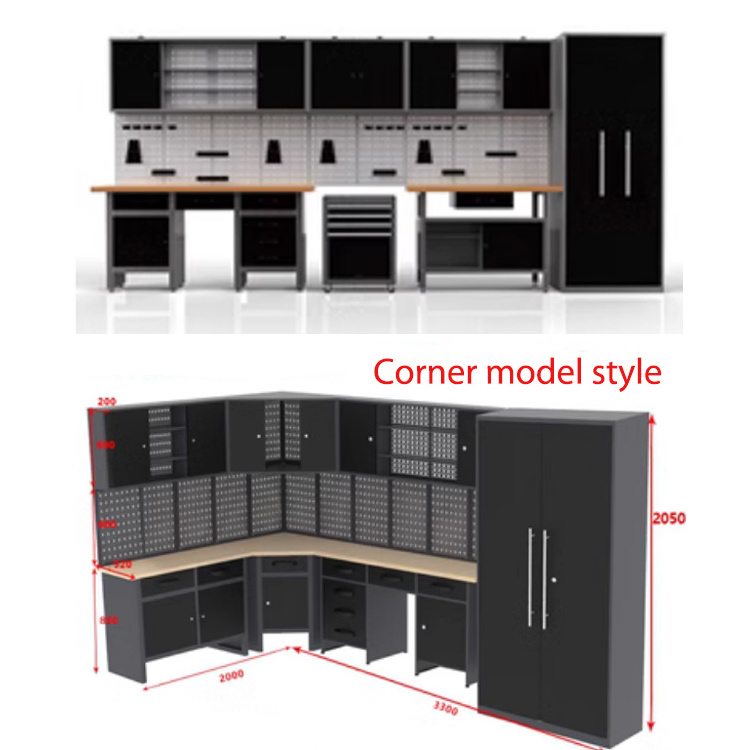 Heavy Duty Metal Kit Garage Storage Cabinets Industrial Workshop Equipment Tool Management Garage Cupboard