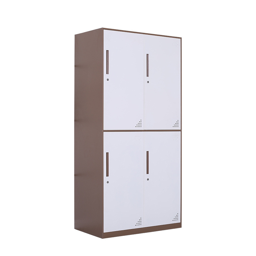 Factory Hot Selling Metal Narrow Side 4 Door Lockers Wardrobe Gym Student Dormitory Steel Cabinets