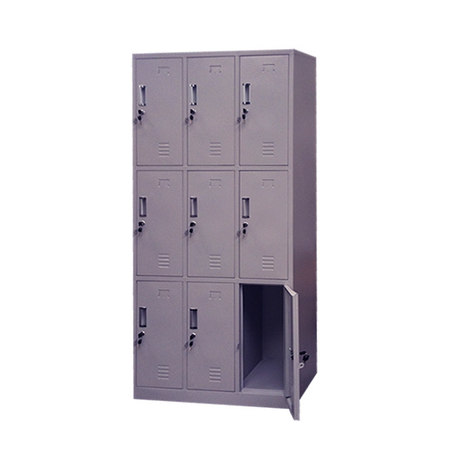 school staff gym 9 door clothes storage steel locker metal Wardrobe Closet