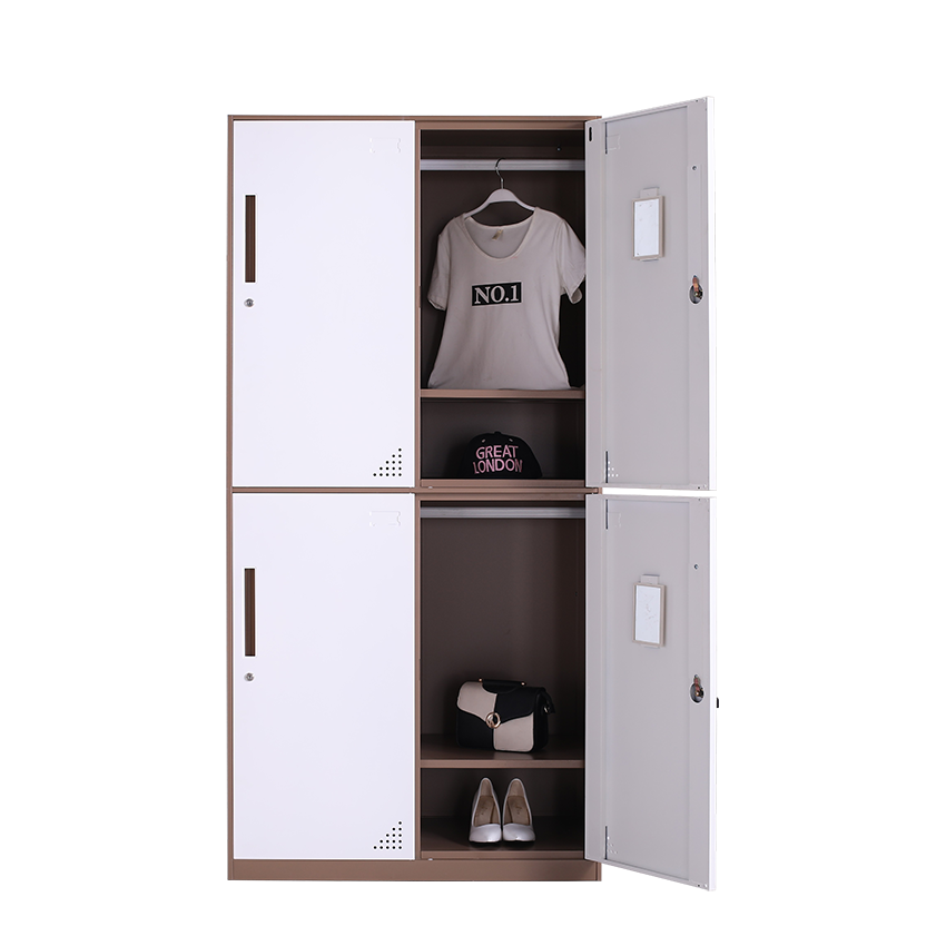 Factory Hot Selling Metal Narrow Side 4 Door Lockers Wardrobe Gym Student Dormitory Steel Cabinets