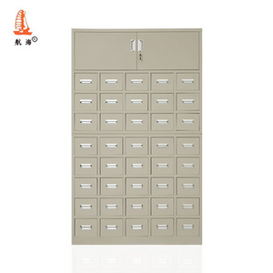 Light Gray Antique Chinese Medicine Hospital Storage Drawer Cupboard Design Metal Pharmacy Cabinet