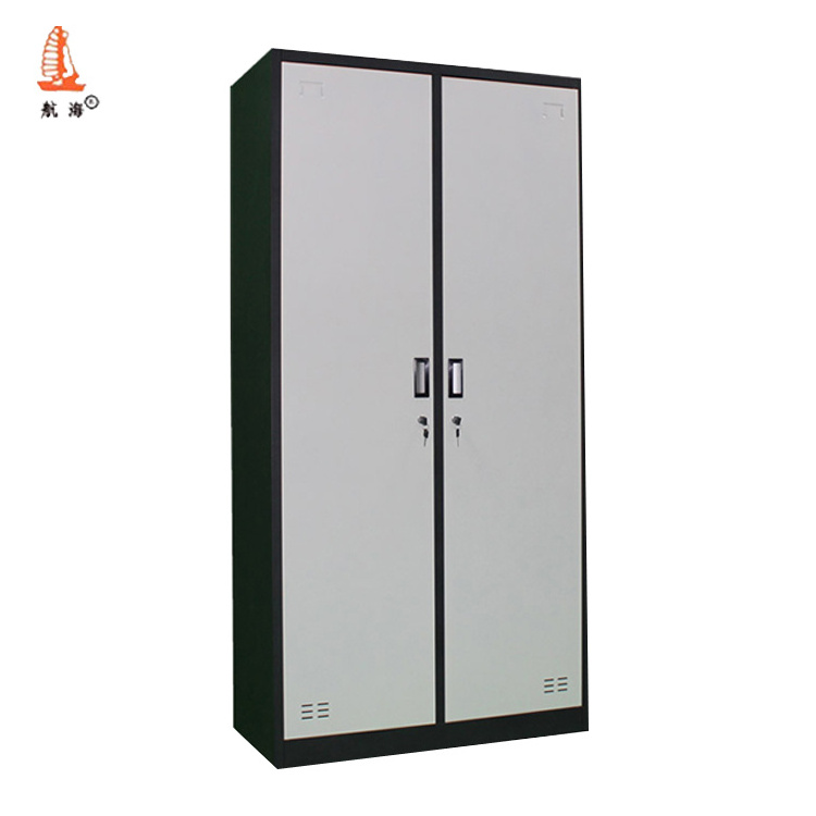 LUOYANG iron Corrosion protection  bedroom furniture almari wardrobe design 2 door grey wardrobe metal lockers