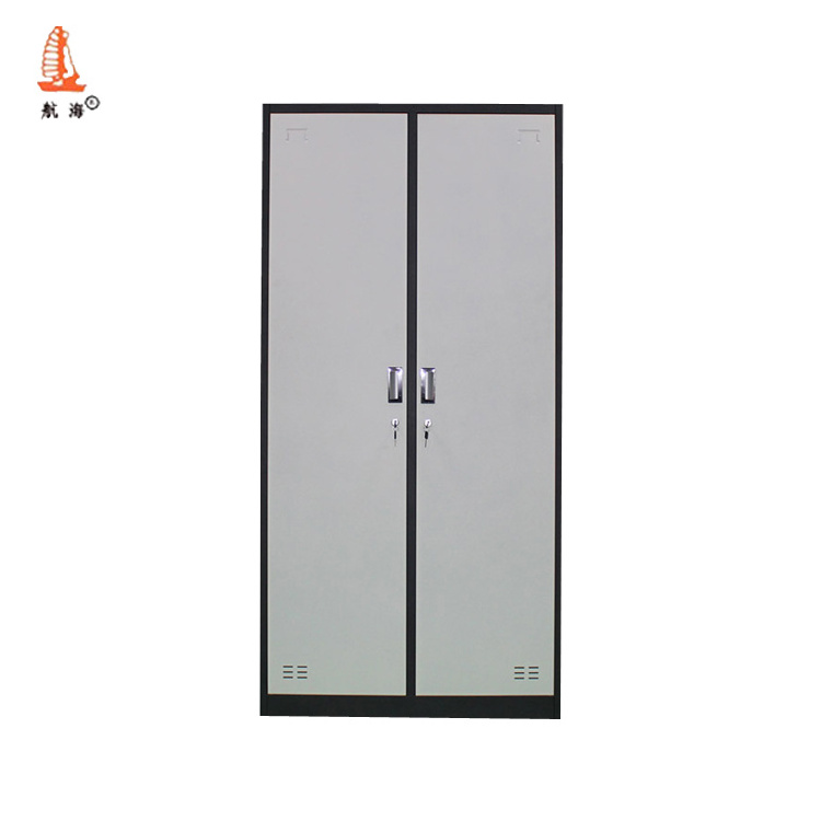 LUOYANG iron Corrosion protection  bedroom furniture almari wardrobe design 2 door grey wardrobe metal lockers