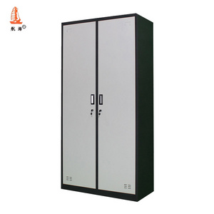 LUOYANG iron Corrosion protection  bedroom furniture almari wardrobe design 2 door grey wardrobe metal lockers