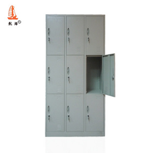 school staff gym 9 door clothes storage steel locker metal Wardrobe Closet