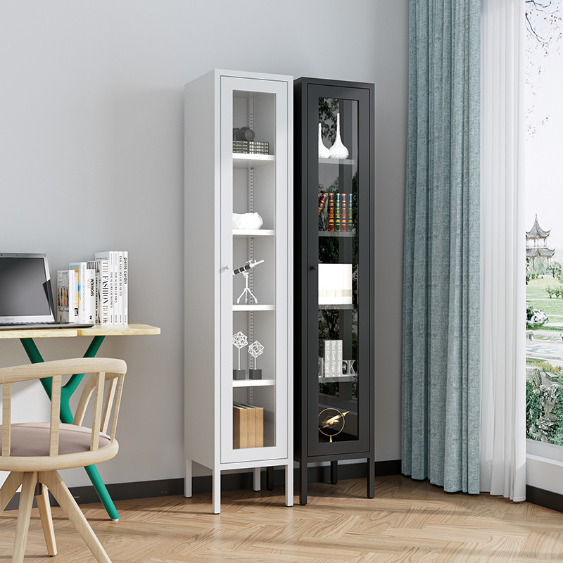 Metal Single Door Locker Steel Household Storage Cabinet for  Living Room Bedroom Book with feet