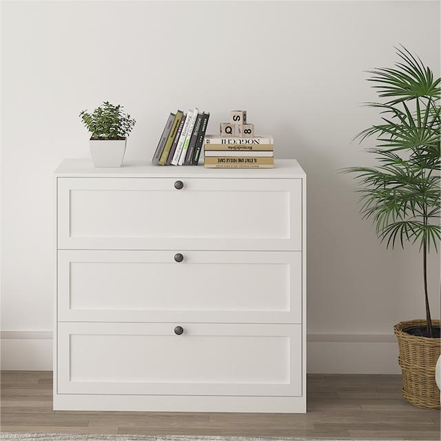 New Design 3 Drawers Elegant White Sofa End Side Bedside Office Storage Cabinet Modern 3 Drawers Cabinet Bedside Night St